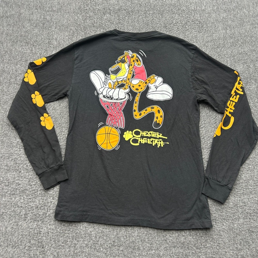 Cheetos Chester Cheetah Black Long Sleeve Shirt Adult‎ Large Basketball Paws